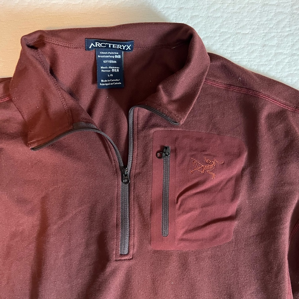 arcteryx quarter zip mens